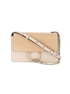 Chloé Faye Leather And Suede Shoulder Bag In Pink