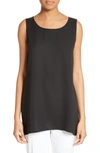 Gucci Ruthie Sleeveless High-low Hem Silk Blouse In Black