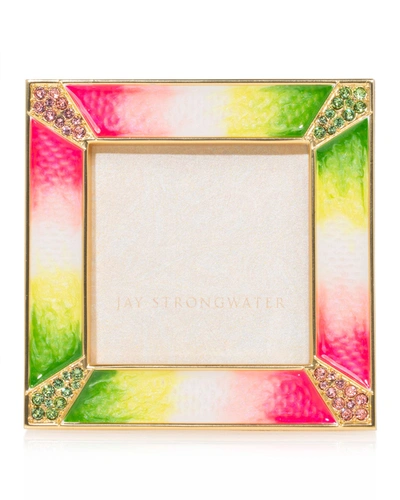 Jay Strongwater Pave Corner Picture Frame, 2" In Multi