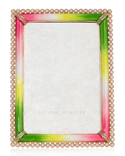 Jay Strongwater Stone Edge Picture Frame, 4" X 6" In Flora