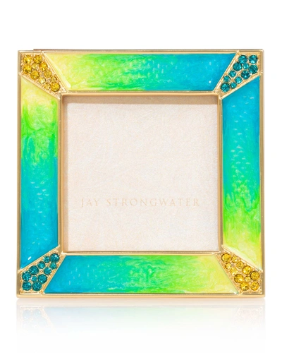 Jay Strongwater Pop Life Leland Pavé Corner Picture Frame In Blue Multi