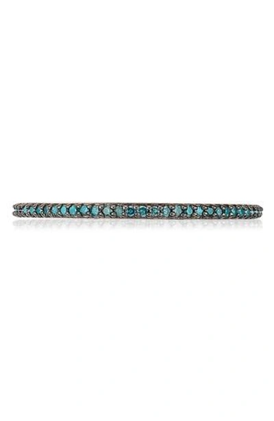 Monica Vinader Diamond Eternity Ring In Rose Gold/ Blue Diamond