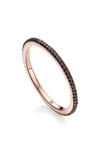 Monica Vinader Diamond Eternity Ring In Rose Gold/ Black Diamond