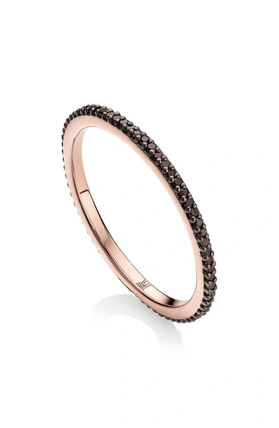 Monica Vinader Diamond Eternity Ring In Rose Gold/ Black Diamond