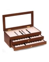 Bey-berk Reginald Cherry Wood 36 Pen Storage Case With Glass Top In Multi