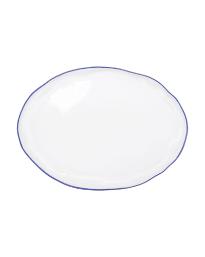 Vietri Aurora Edge Large Oval Platter In White