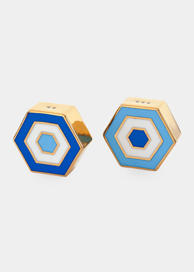 Jonathan Adler Newport Salt And Pepper Shakers In Blue