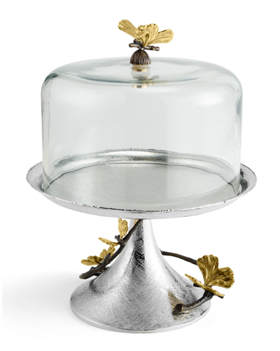 Michael Aram Butterfly Ginkgo Pastry Dish With Dome In Bronze