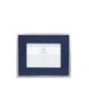 Mariposa Blue Leather W/ Metal Border Frame, 5" X 7"