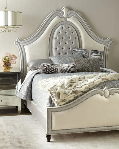 Haute House Anastasia California King Bed In Antq White/silver