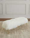 Interlude Home Antanette Sheepskin Bench With Stiletto Legs