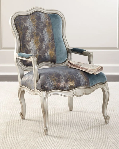 Massoud Lily Leather Bergere Chair