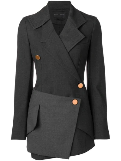 Proenza Schouler Double-breasted Wrap Blazer In Charcoal