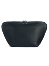 Kusshi Vacationer Leather Makeup Bag In Blk/pink Leather