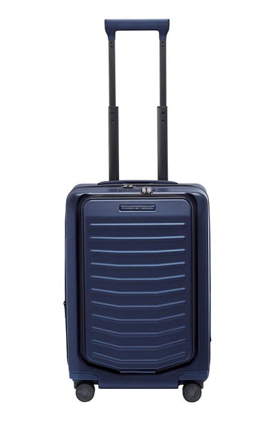 Porsche Design Roadster Carry-on Expandable 21-inch Spinner Suitcase In Matte Blue