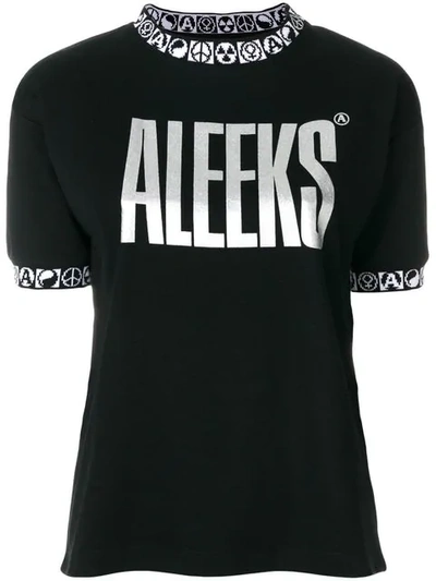 Alyx Aleeks Jersey T-shirt W/ Jacquard Trim In Black