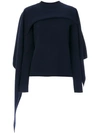 Jw Anderson Asymmetric Wool & Cashmere Knit Sweater In Blu