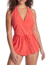 Magicsuit Solid Bianca One-piece Romper In Guava