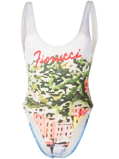 Fiorucci Portofino Printed One-piece Swimsuit In Multicolour