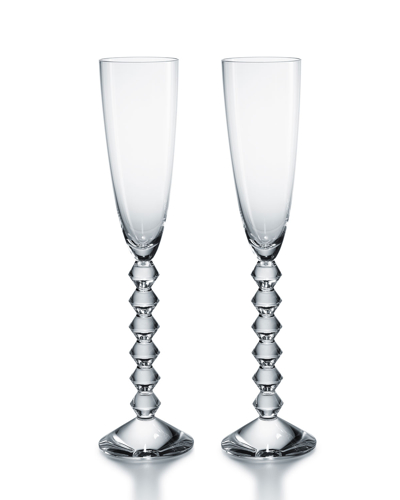 Baccarat Two Vega Flutissimo Champagne Flutes, Clear