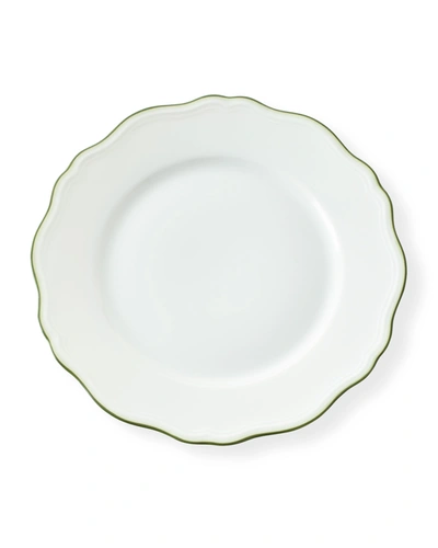 Raynaud Touraine Double Filet Dinner Plate In White/green