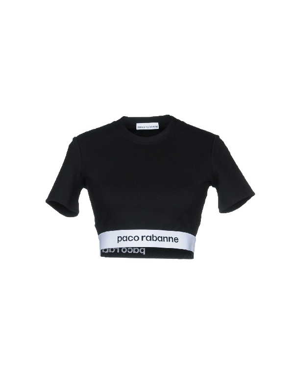 Paco Rabanne Cropped StretchJersey TShirt In Black ModeSens
