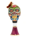 Jay Strongwater Skull Wine Stopped And Stand In Multi