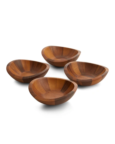 Nambe Braid 4-piece Individual Salad Bowl Set In Brown