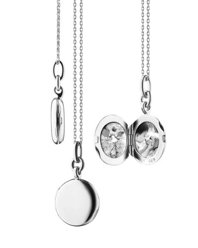 Monica Rich Kosann Sterling Silver Round Locket Necklace