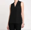 Nic + Zoe Plus Size Easy Day To Night V-neck Sleeveless Top In Black
