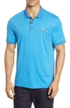 Robert Graham Easton Classic Fit Skull Appliqué Polo In Aqua