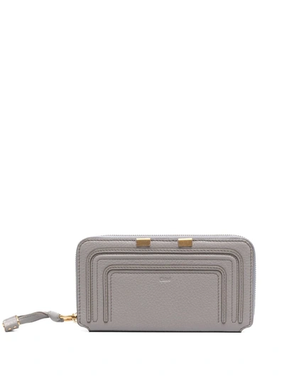 Chloé Marcie Leather Continental Wallet In Grau