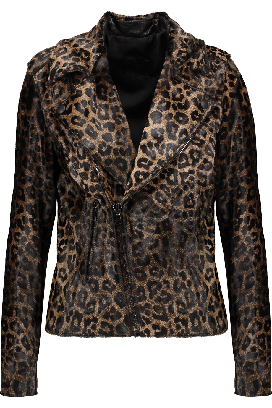 Rta Nico Leopard-print Calf Hair Biker Jacket | ModeSens