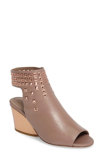 Donald J Pliner Jane Ornamented Leather Demi-wedge Bootie In Blush Leather