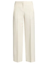 Alexander Mcqueen Satin-panel Wide-leg Wool-blend Tuxedo Trousers In Ivory