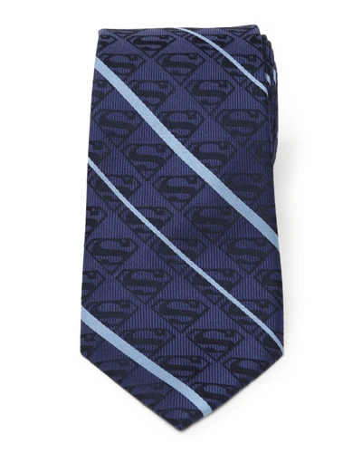 Cufflinks, Inc Men's Superman Striped Silk Tie In Blue
