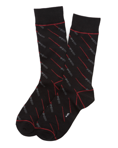 Cufflinks Inc. Men's Star Wars Red Lightsaber Socks In Black