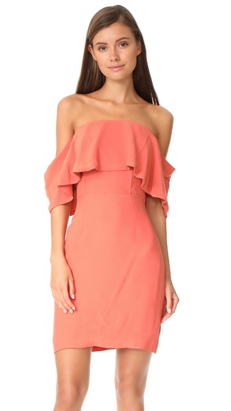 Cupcakes And Cashmere Rudy Off The Shoulder Dress In Persimmon Red ...