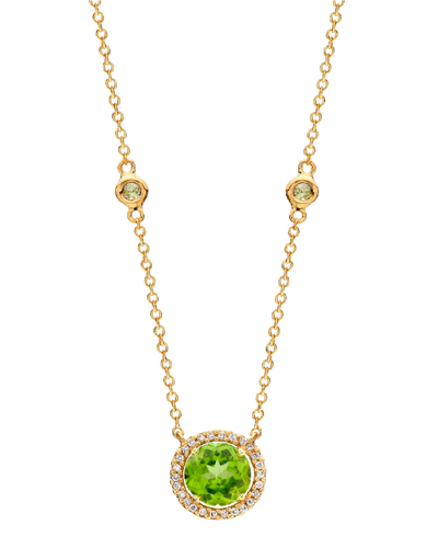 Kiki Mcdonough Grace 18k Gold Peridot Diamond Pendant Necklace In Green