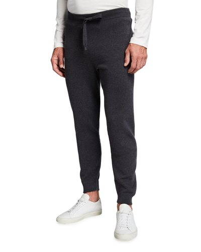 Corneliani Men's Solid Track Suit Trousers In Charcoal