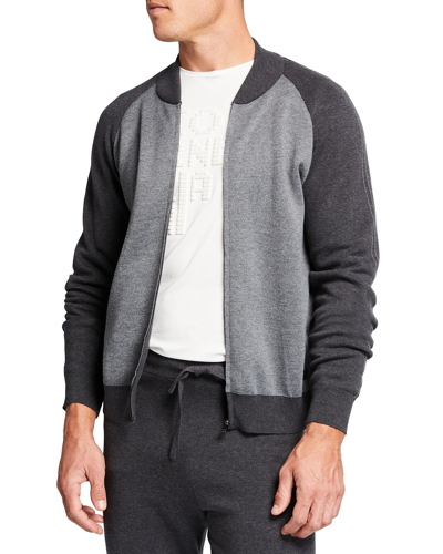 Corneliani Men's Colorblock Track Suit Jacket In Charcoal