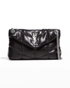 Saint Laurent Lou Puffer Small Ysl Shoulder Bag In Quilted Leather In Nero