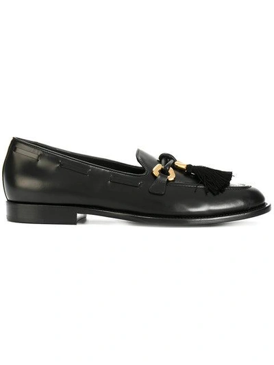 Giuseppe Zanotti - Leather Loafer With Metal And Tassels Accessory Jean-pierre In Black