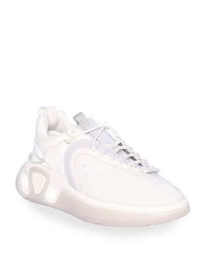 Balmain Men's B Runner Asymmetric Chunky Sneakers In White/grey
