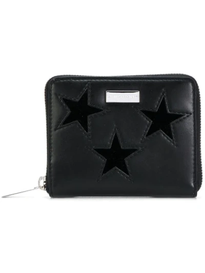 Stella Mccartney Small Stars Zip Around Wallet In Black