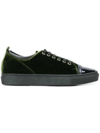 Lanvin Low Top Sneakers In B412 Pine Green Black