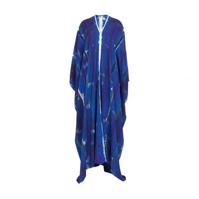Tom Ford Tie And Dye Kaftan Dress In Combo Blue