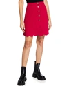 Red Valentino Gonna Button Front Mini Skirt In Red