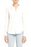 Theory Riduro C.nebulous Organic Cotton Slub Long Sleeve Button-up Shirt In White