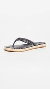 Tory Burch Tory Logo Thong Espadrille Sandals In Perfect Navy New